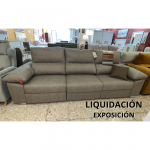 Maxisofá modelo Rivera, respaldo reclinable, asientos deslizantes de carro. Maxisofá densidad 30 Kg. Cheslongue LIQUIDACIÓN.
