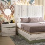 Dormitorio Metro. Dormitorios de diseño, color ártico/camuflaje. Cabecero matrimonio metro. Dormitorios Badajoz. Dormitorios Alburquerque.