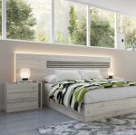 Dormitorio Noa. Dormitorios de diseño, color artico/grafito Cabecero matrimonio, Galería cama 135-150. Dormitorios Badajoz. Dormitorios Alburquerque.