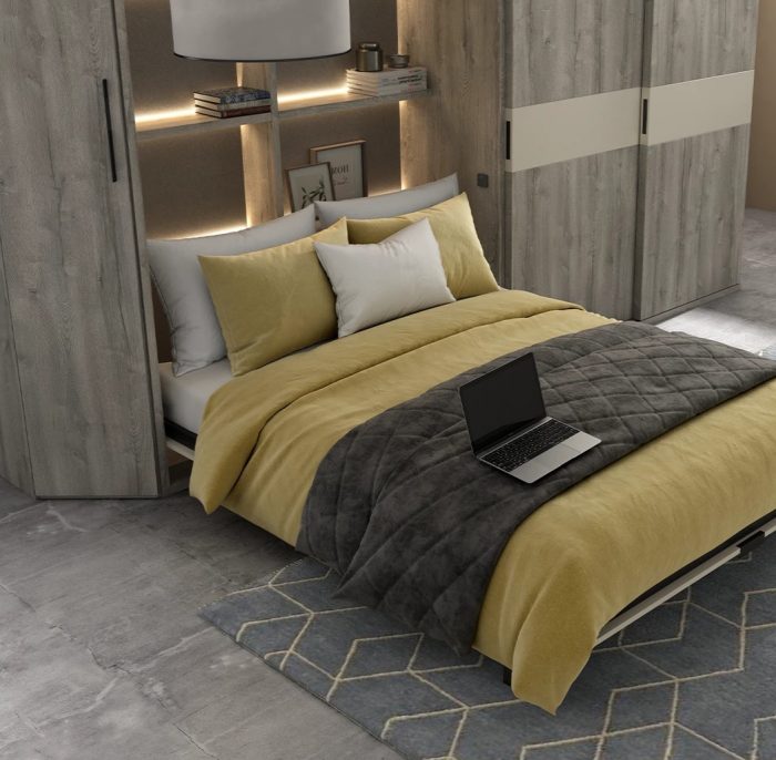 Dormitorio cama abatible 05. Dormitorios de diseño. Dormitorio abatible vertical 150. Dormitorios Badajoz. Dormitorios Alburquerque.