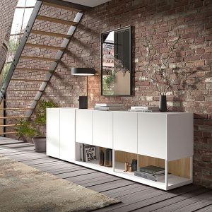 Modular salón 12. Salón modular Roble Artesano y seda. Salones Badajoz palillería. Salones diferentes estilos. Calidad a precios bajos.