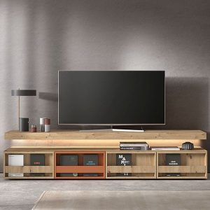 Modular salón 13. Salón modular Roble Artesano y terracota. Salones Badajoz palillería. Salones diferentes estilos. Calidad a precios bajos.