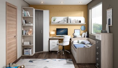 Juvenil Roble Stella, Blanco y Pizarra 11 TR. Juveniles Badajoz y Alburquerque. Juveniles a medida con diseños personalizados. Precios irresistibles.