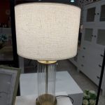 Lámpara sobremesa cristal y oro